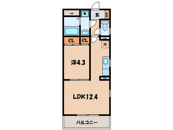 港前 徒歩5分 2階の物件間取画像